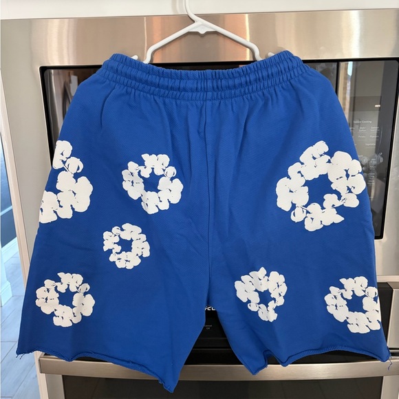 Denim Tears The Cotton Wreath Shorts Royal Blue Authentic - Picture 2 of 4